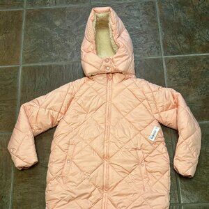 ~~Girls’ Amazon Essentials Long Quilted Cocoon Puffer Coat Pink - Large (10)  **